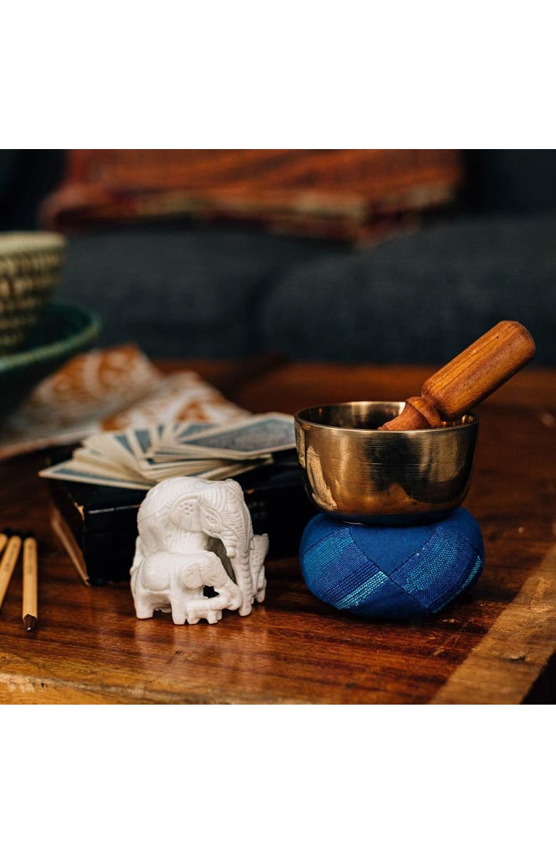 Ten Thousand Villages Namaste Singing Bowl, Alternate, color, Blue