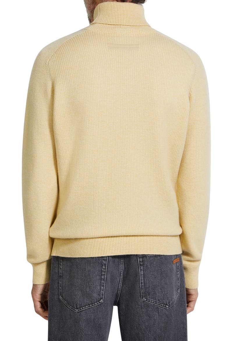 Cashmere Rib Turtleneck Sweater, Alternate, color, PASTEL YELLOW MULTIMELANGE