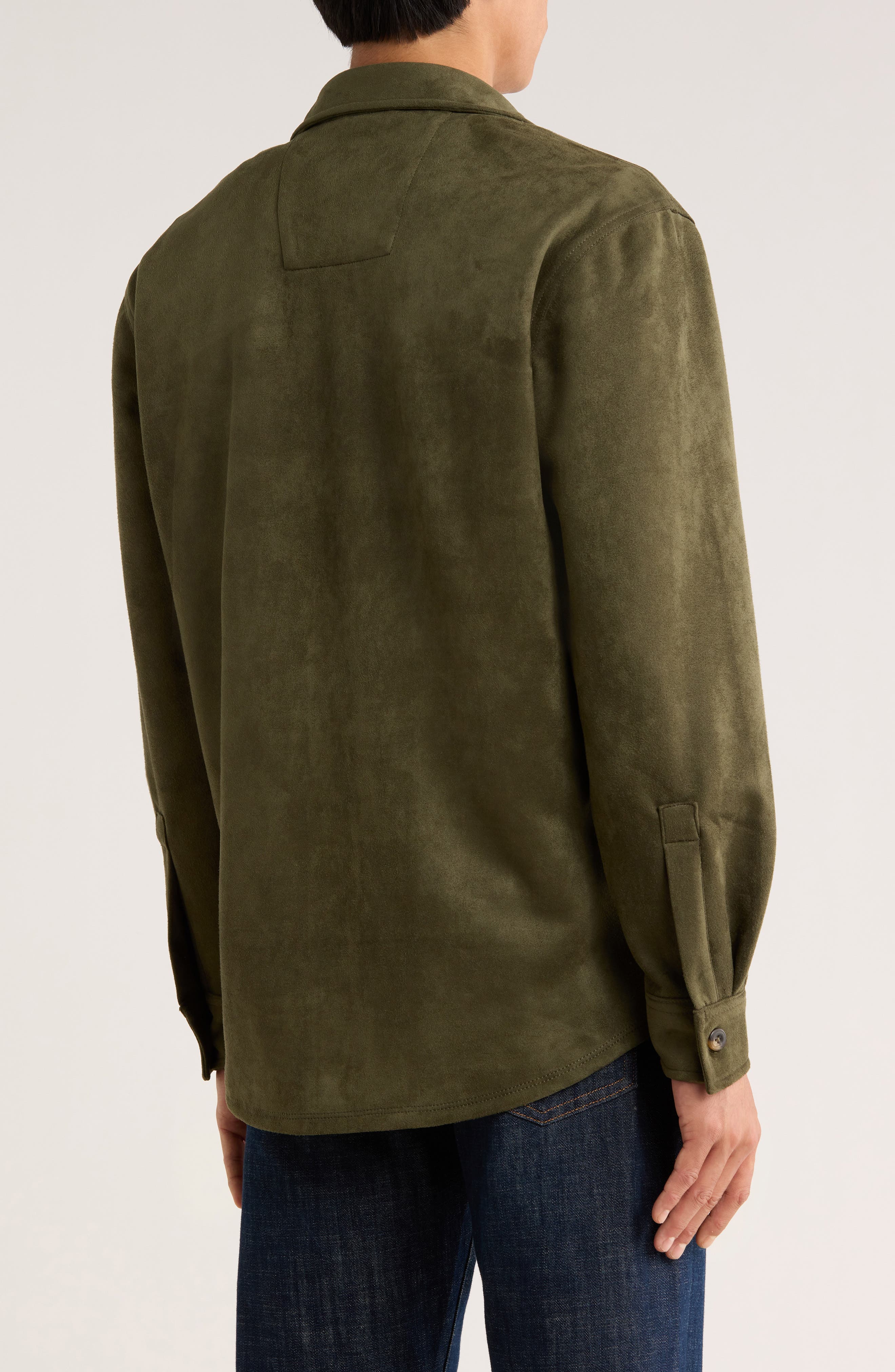 Faux Suede Shirt Jacket