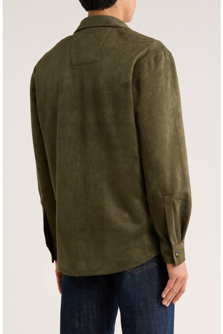 Faux Suede Shirt Jacket, Alternate, color, OLIVE