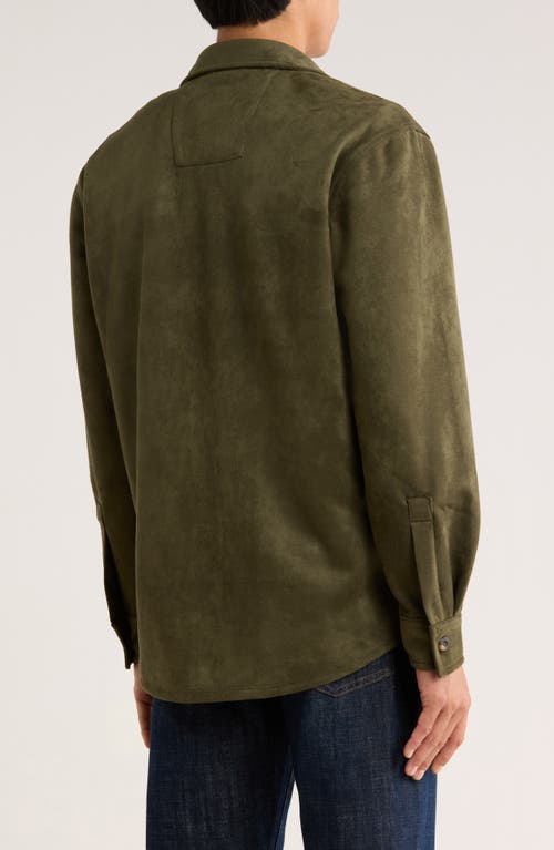 Vintage 1946 Faux Suede Shirt Jacket In Green