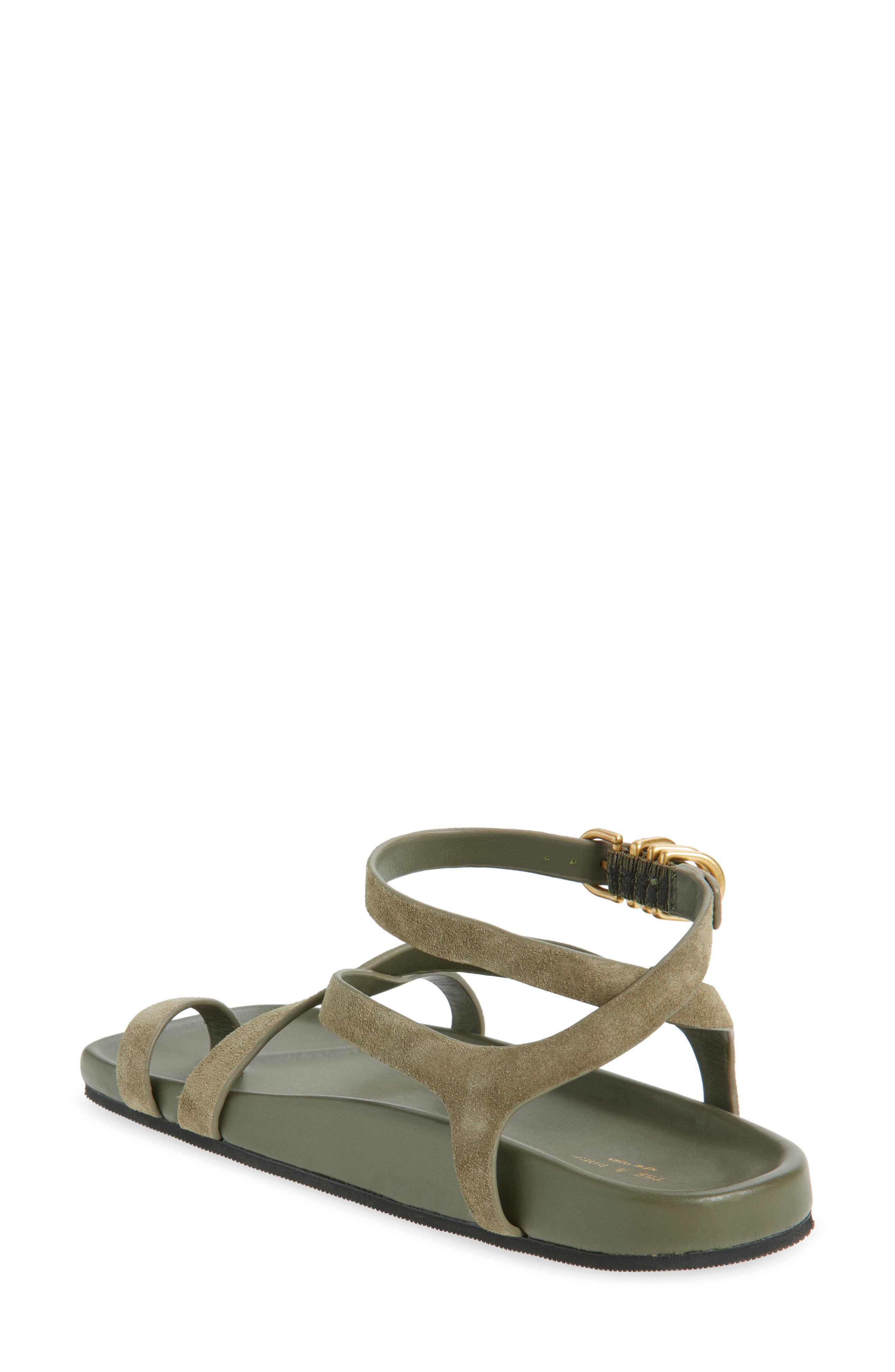 Rue Ankle Strap Sandal, Alternate, color, OLIVE SUEDE
