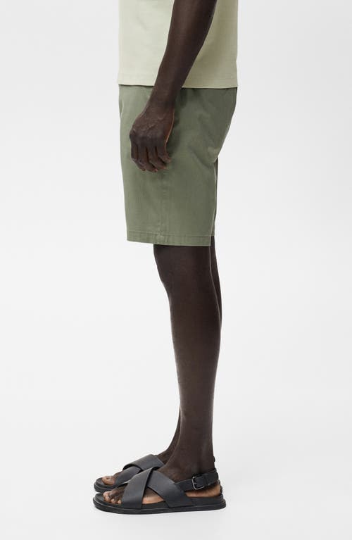 Mango Flat Front Stretch Cotton Bermuda Shorts In Green