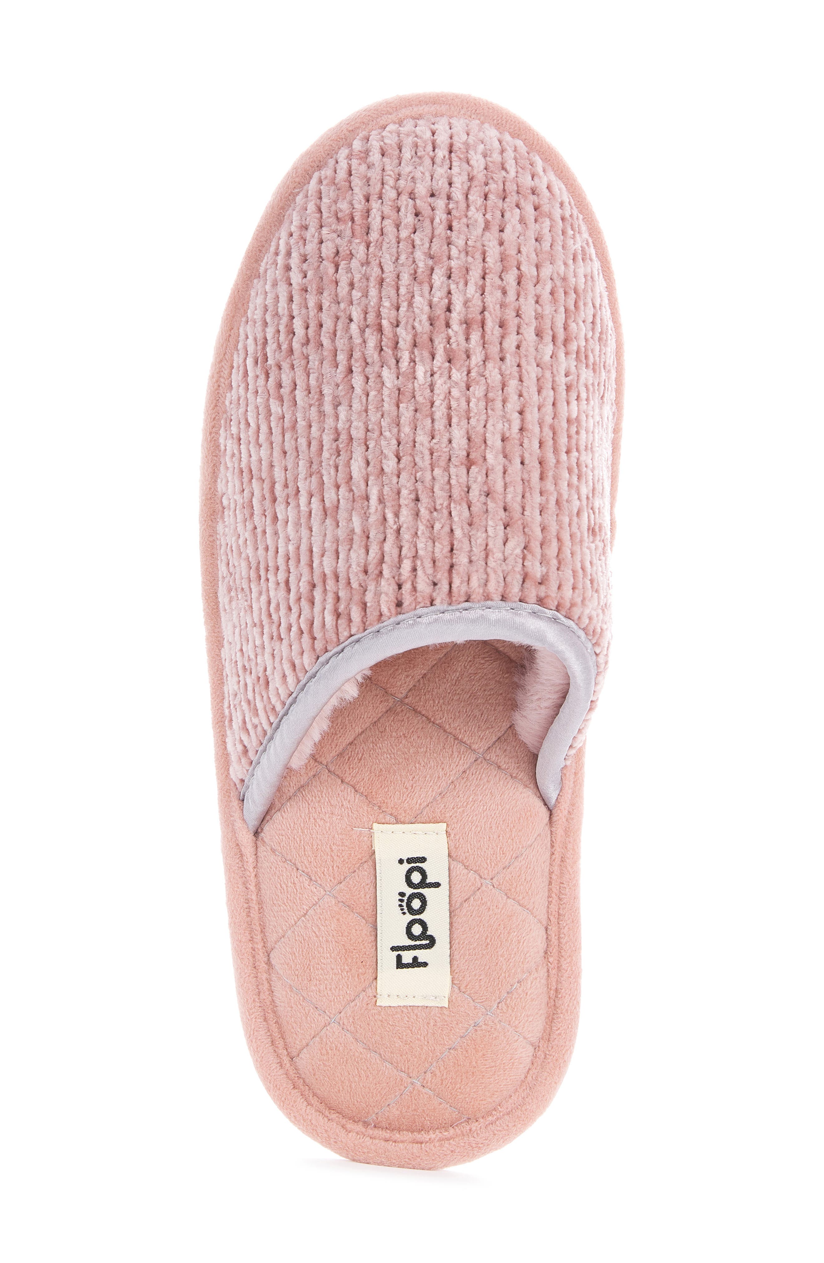 Victoria Chenille Scuff Slipper, Alternate, color, PINK