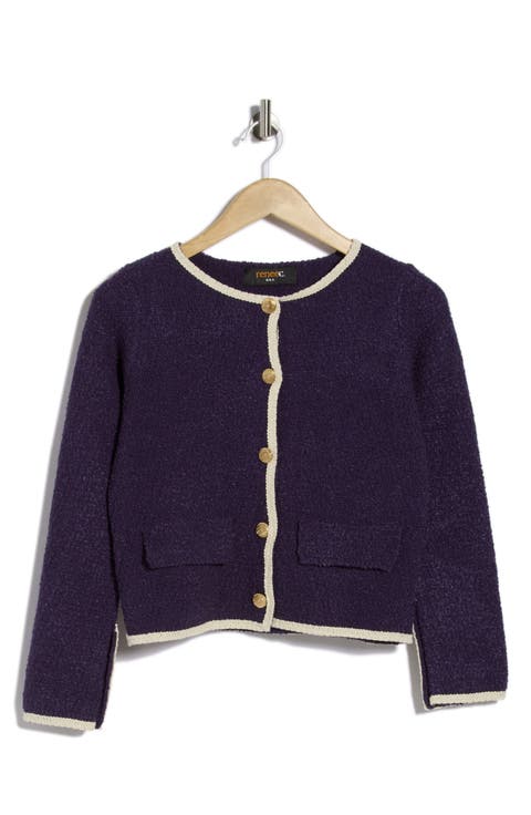 Contrast Trim Cardigan