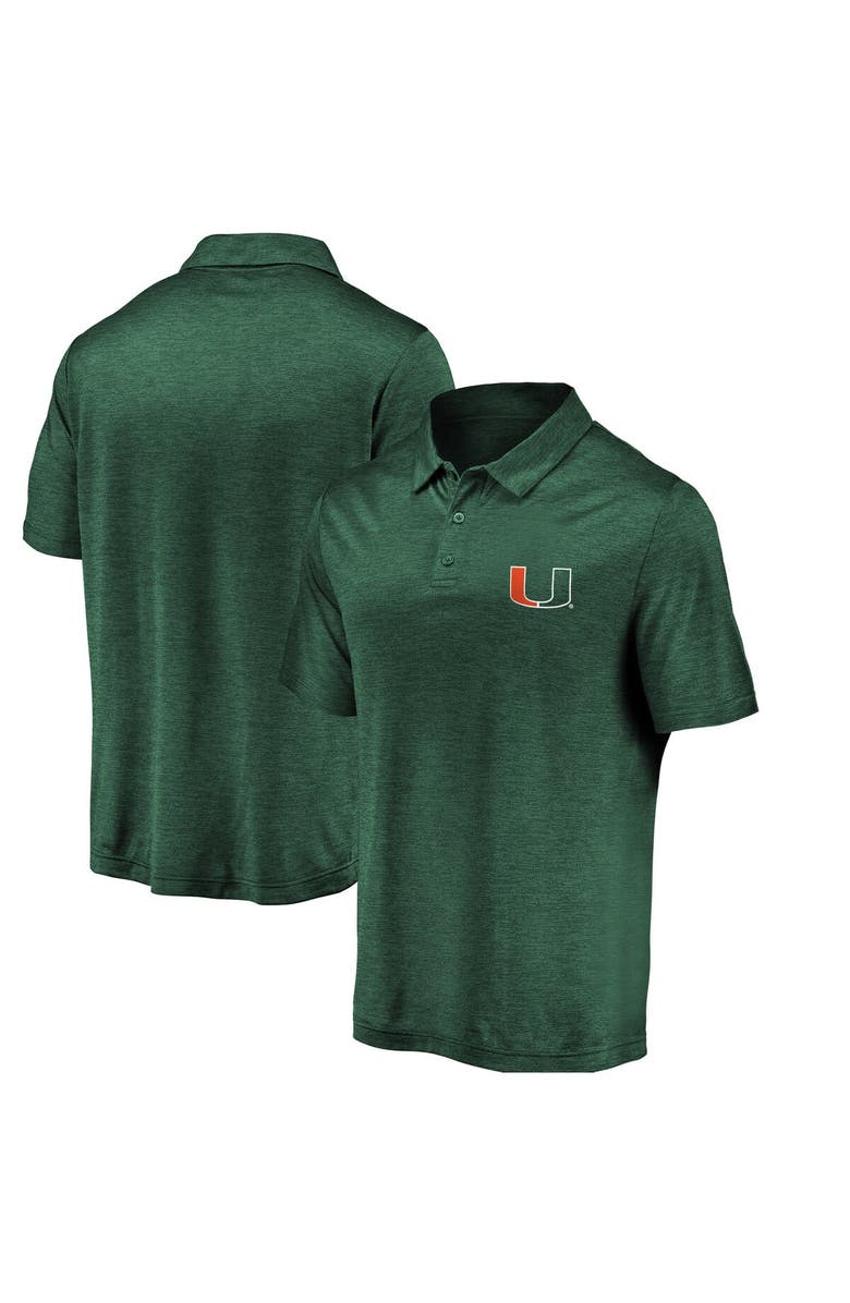 FANATICS Men's Fanatics Green Miami Hurricanes Primary Logo Striated Polo, Main, color, Green