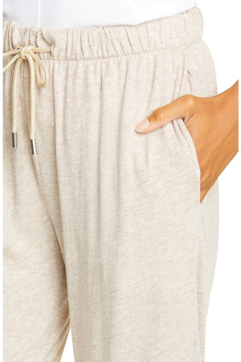 Pima Cotton Blend Knit Joggers, Alternate, color, HEATHER OATMEAL