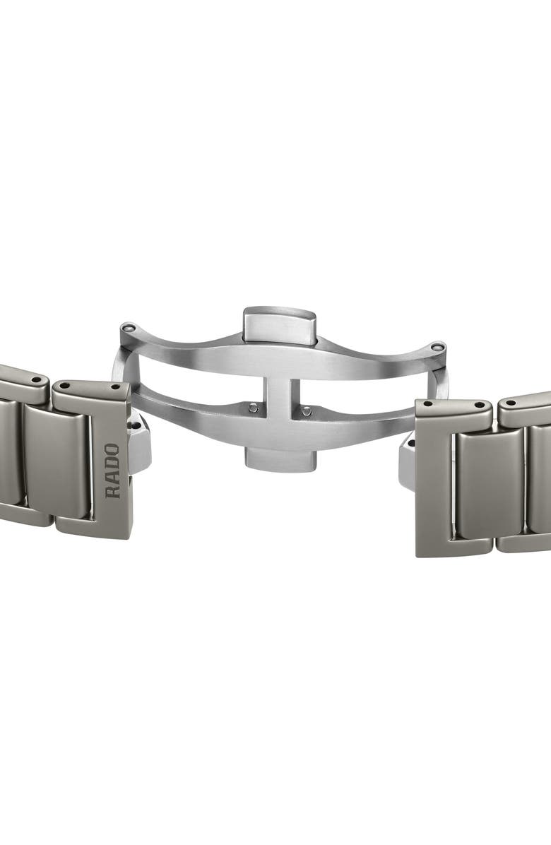 RADO True Square Skeleton Automatic Ceramic Bracelet Watch, 38mm, Alternate, color, Gray