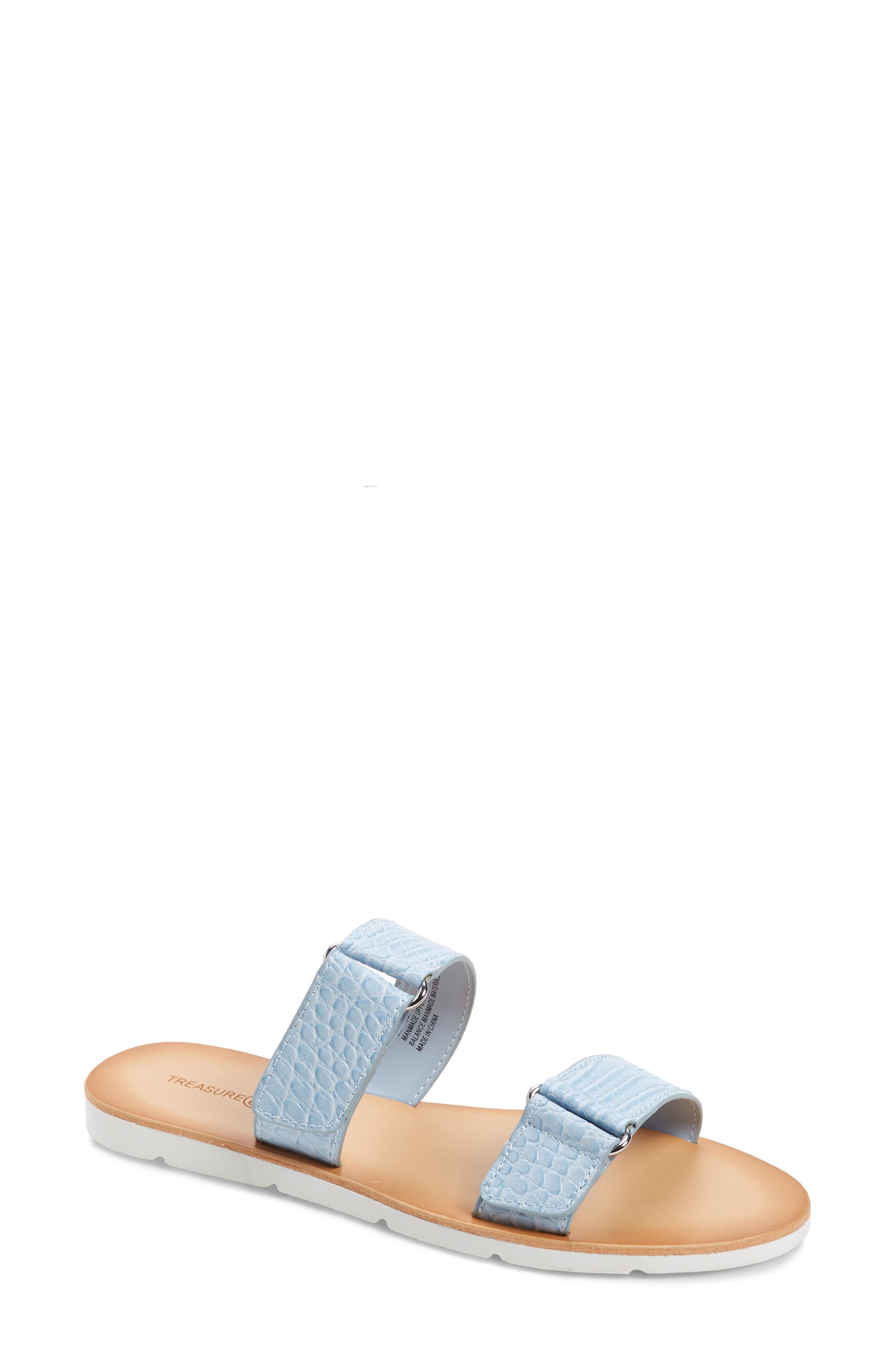 Sofia Slide Sandal, Main, color, LIGHT BLUE CROC FAUX LEATHER