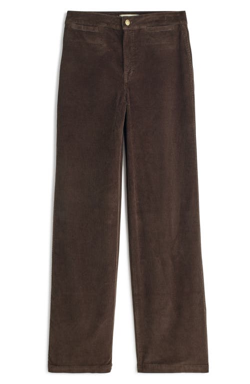 Madewell The Emmett Wide Leg Full Length Corduroy Pants: Welt Pocket Edition In Dark Carob