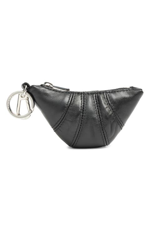 Mini Leather Croissant Key Ring