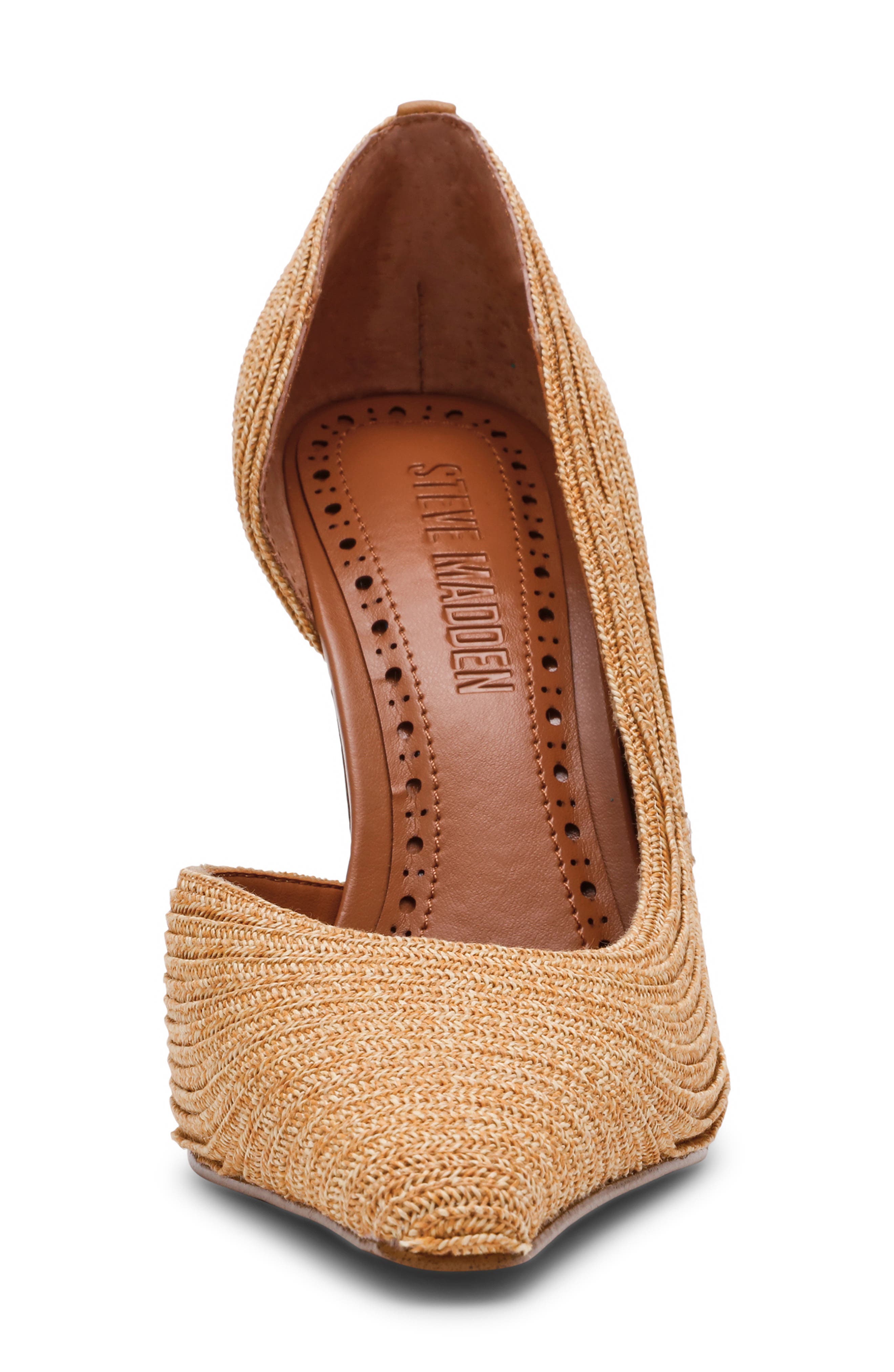Steve Madden Elegant Raffia Half d'Orsay Pump, Alternate, color, 