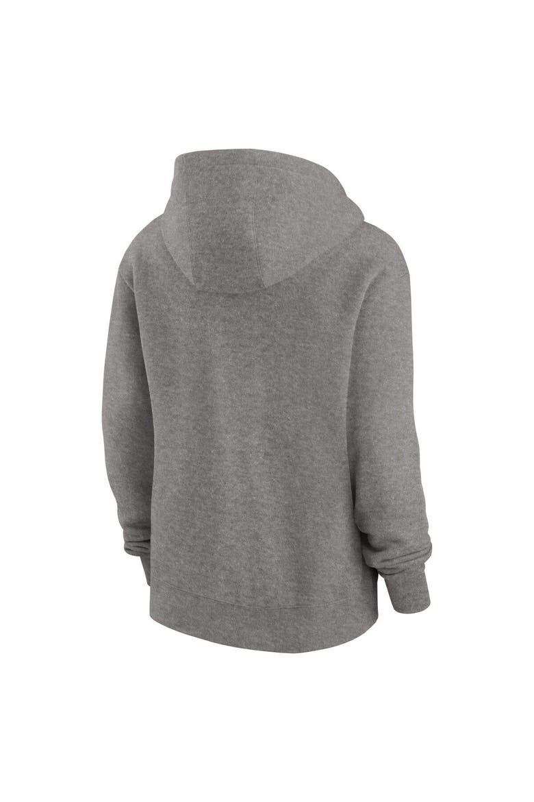 Women's Nike Heather Gray Cleveland Browns Wordmark Club Fleece Pullover Hoodie, Alternate, color, Heather Gray