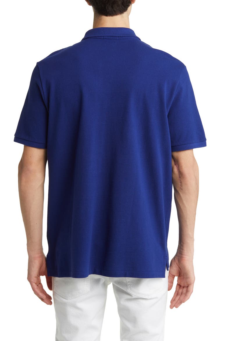 Cotton Piqué Polo, Alternate, color, BLUE