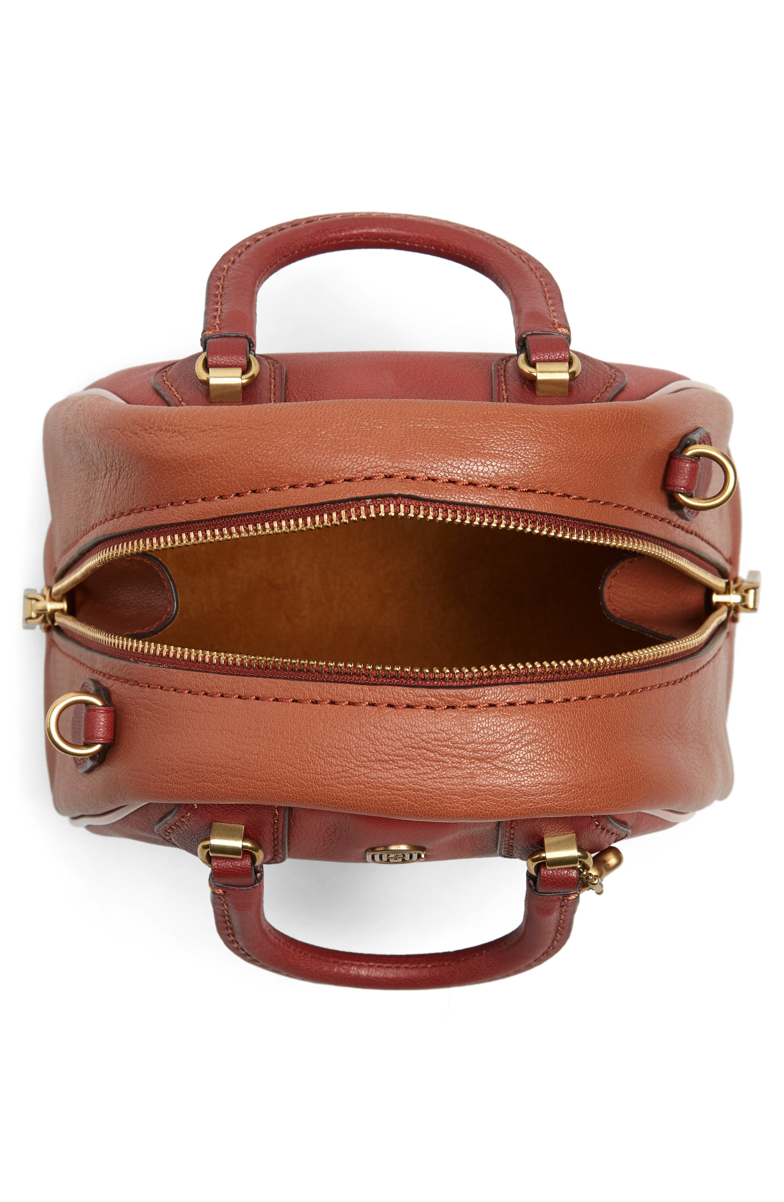 COACH Marleigh 20 Colorblock Goatskin Leather Satchel, Alternate, color, 