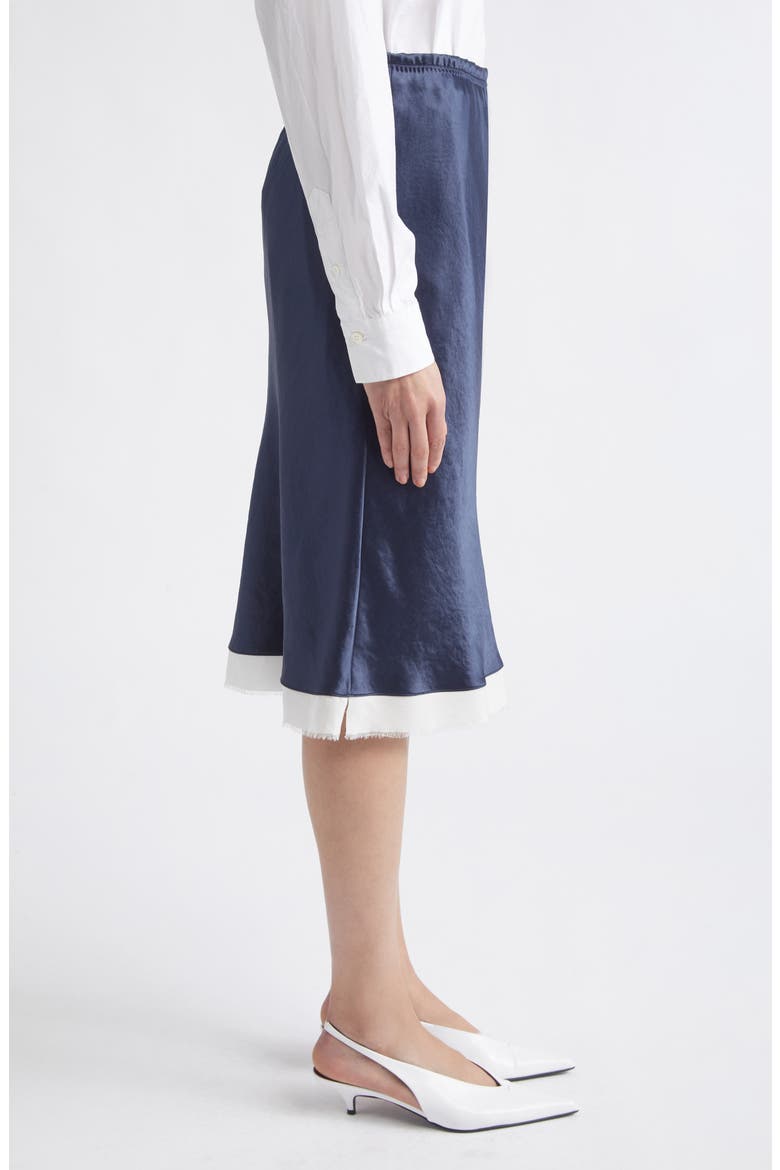 Bias Ribbon Midi Skirt, Alternate, color, NAVY