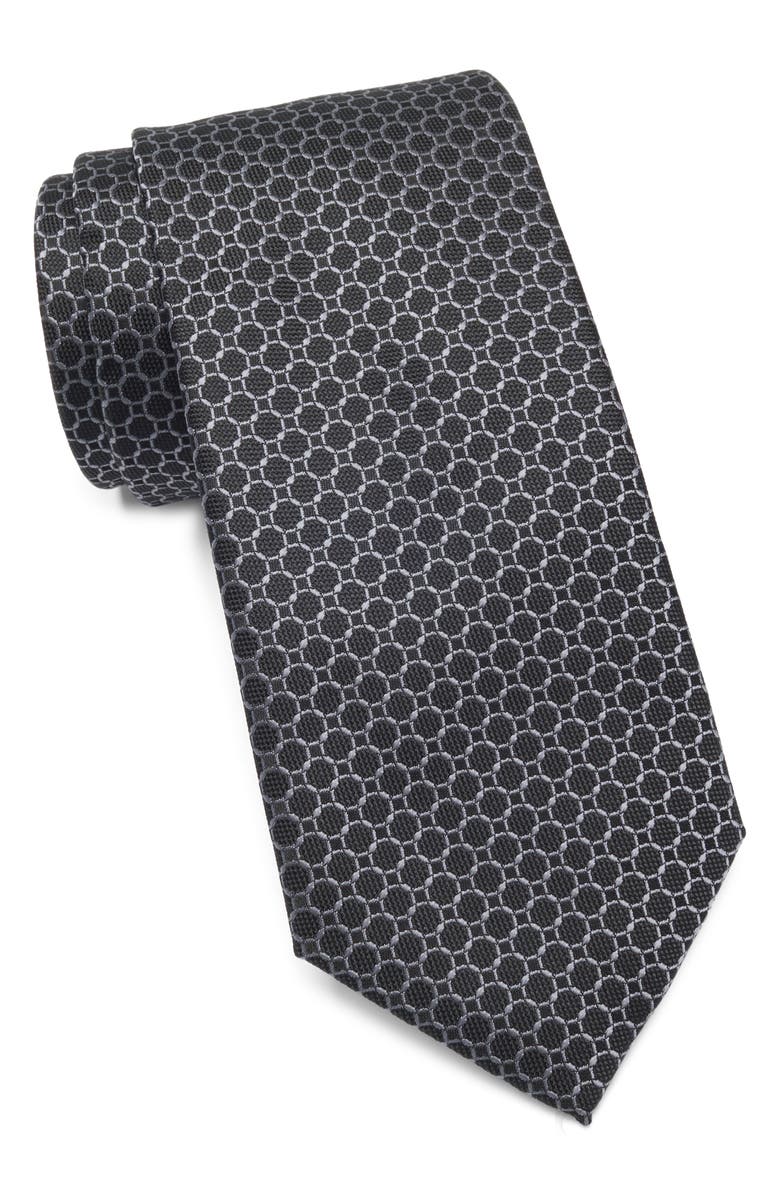 TOM BAINE Printed Satin Tie, Main, color, Black