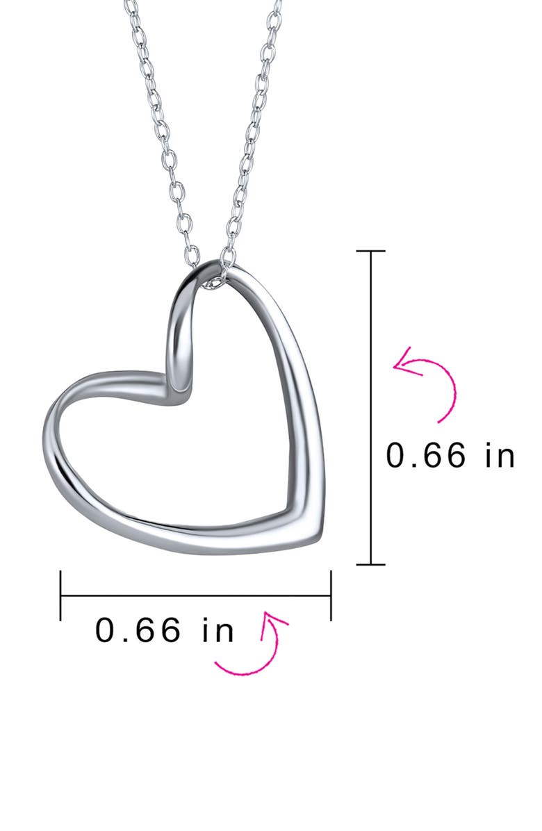 BLING JEWELRY Sterling Silver Open Heart Pendant Necklace, Alternate, color, Silver