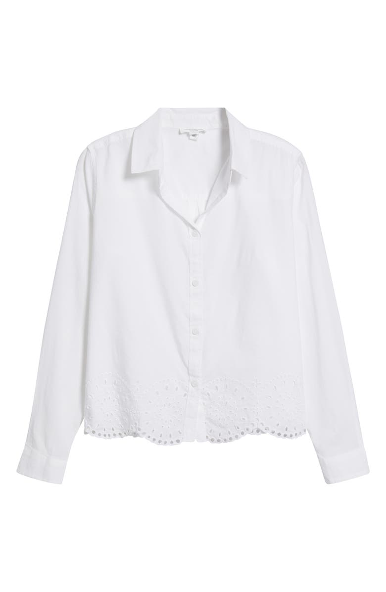 beachlunchlounge Julian Eyelet Shirt, Alternate, color, White