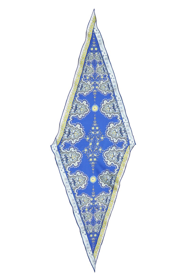 Paisley Lace Diamond Silk Scarf, Alternate, color, MARITIME NAVY