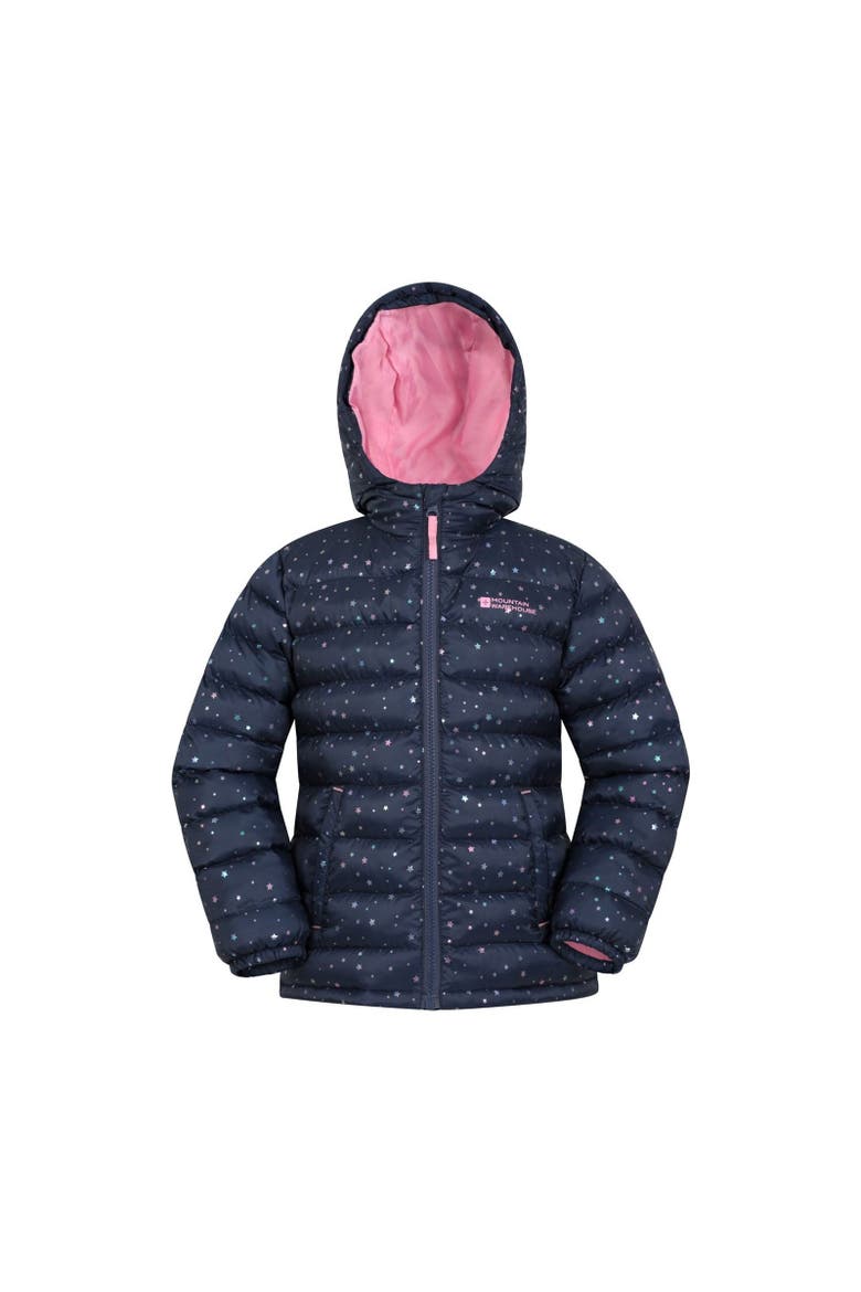 Childrens/Kids Seasons Stars Padded Jacket, Main, color, Blue and White