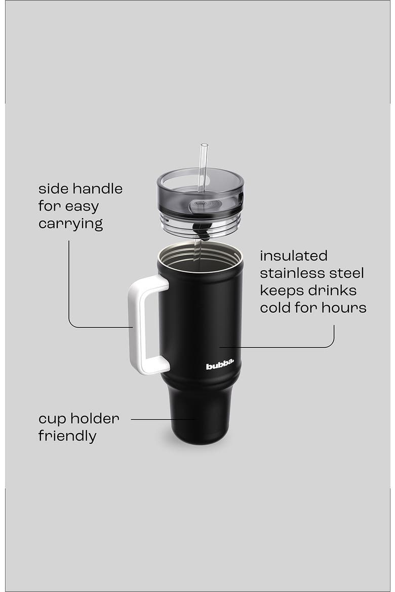 40 oz Insulated Tumbler with Handle and Straw, Alternate, color, Office Siren