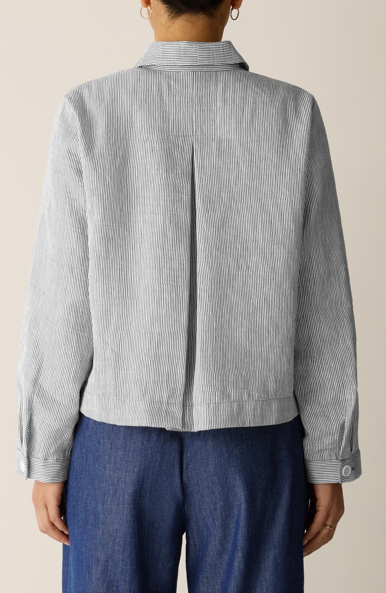 Eileen Fisher Classic Collar Linen Blend A-Line Jacket, Alternate, color, 
