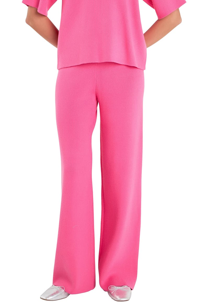 Flare Leg Sweater Pants, Alternate, color, PINK