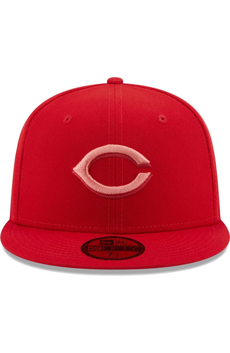 New Era Men's New Era Red Cincinnati Reds Monochrome Camo 59FIFTY Fitted Hat, Alternate, color, 