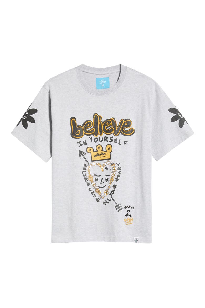Believe in You Embroidered Graphic T-Shirt, Alternate, color, HEATHER GRAY