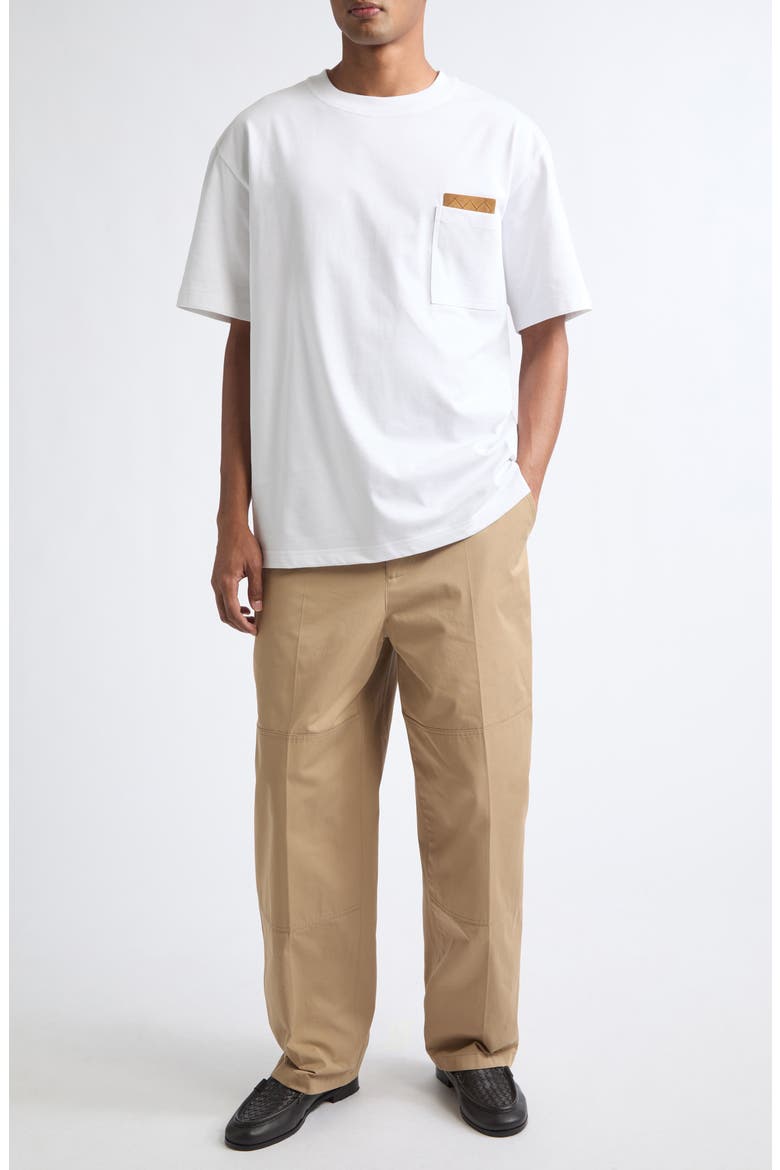 Pima Cotton Pocket T-Shirt with Intrecciato Suede Patch, Alternate, color, 9000 WHITE