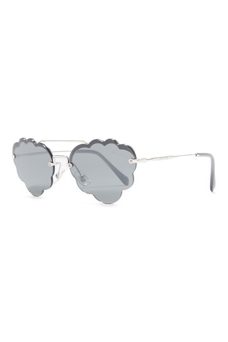 58mm Irregular Fashion Sunglasses, Alternate, color, SILVER