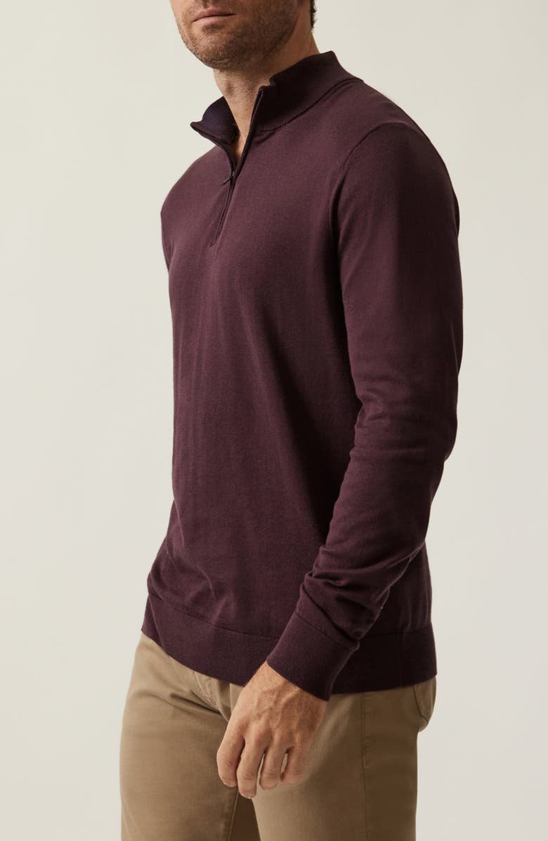 34 Heritage Quarter Zip Sweater, Alternate, color, Burgundy