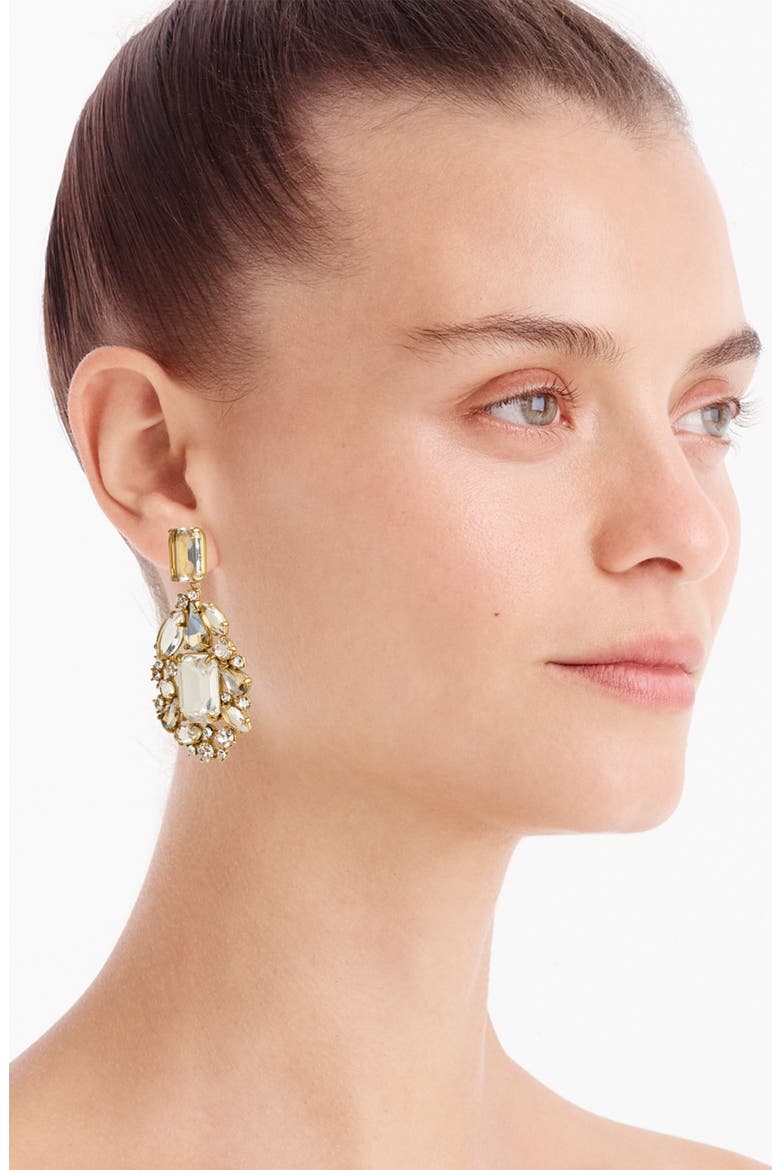 Cluster Drop Stone Earrings, Alternate, color, CRYSTAL