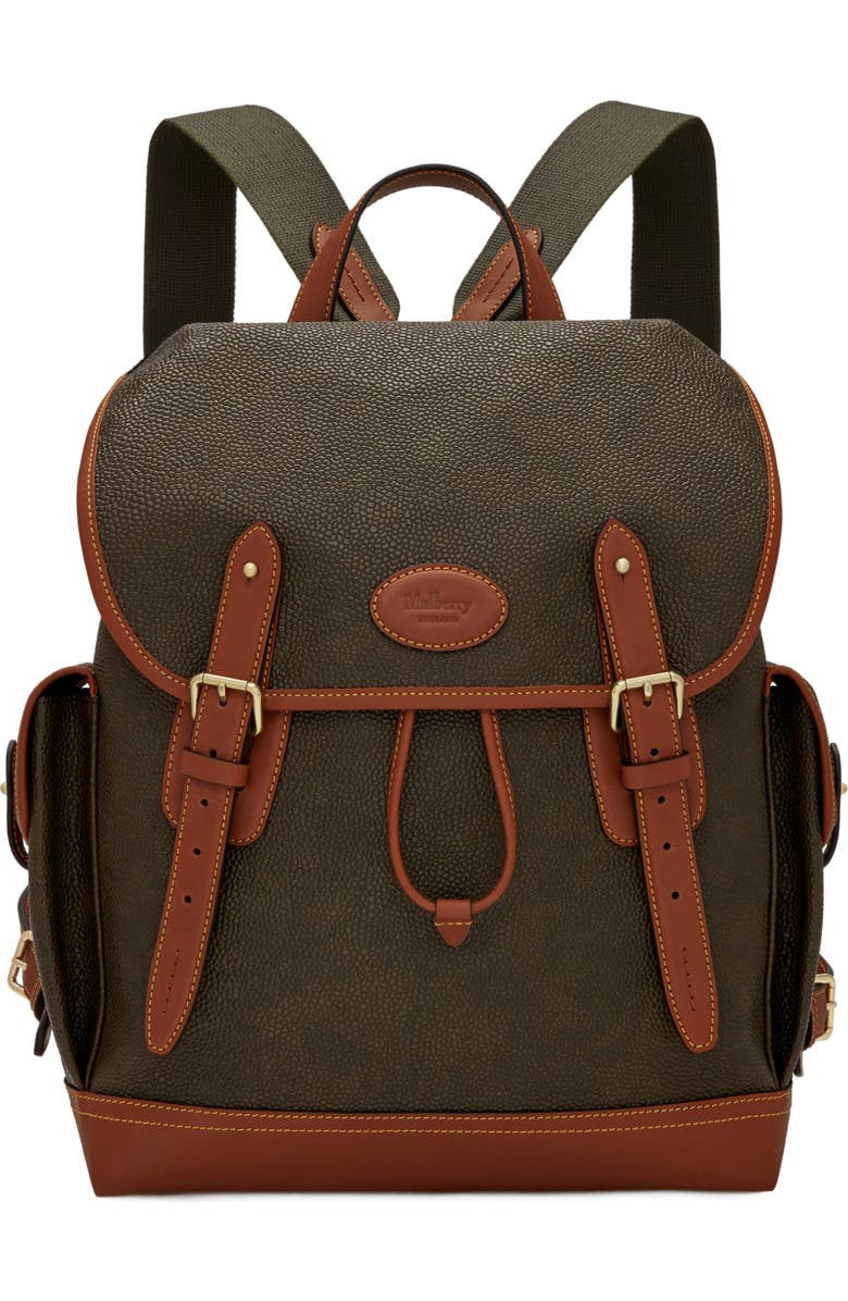 Mulberry Heritage Eco Scotchgrain Backpack, Main, color, Mole-Cognac