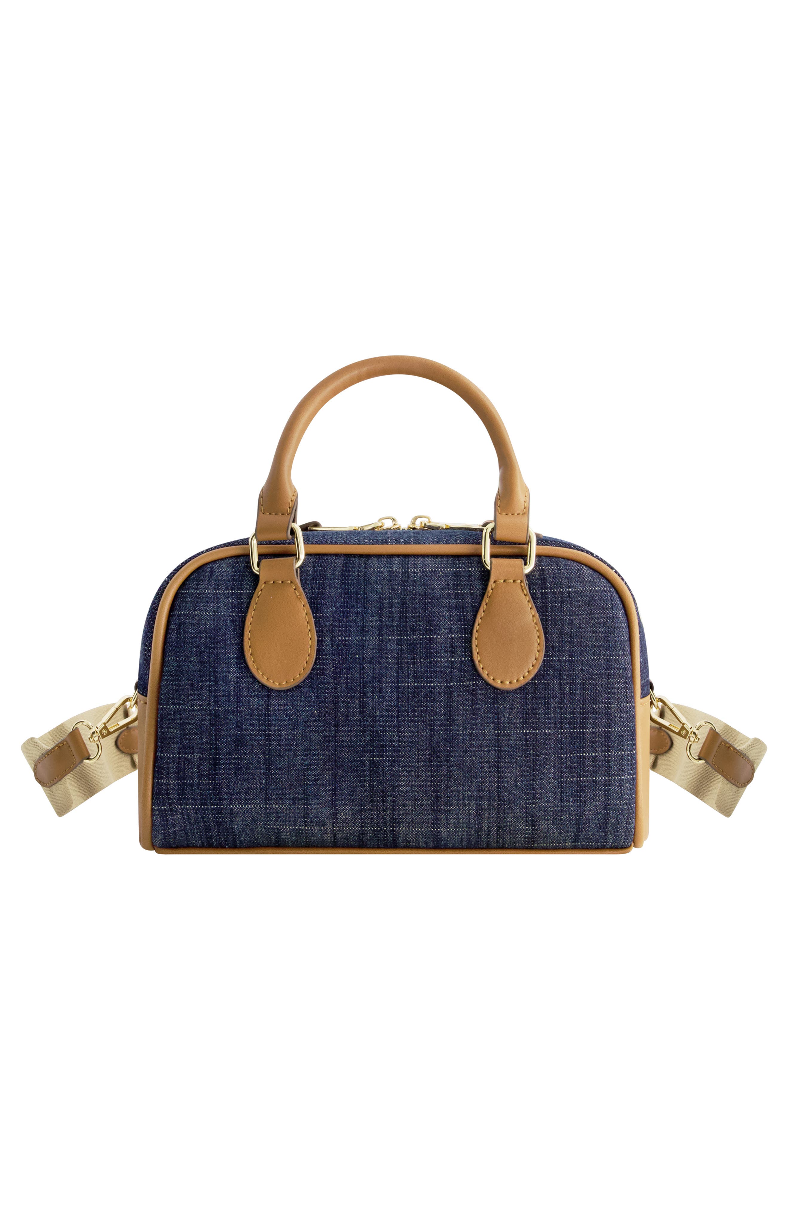 Denim Logo Mini Satchel Crossbody Bag, Alternate, color, DARK DENIM