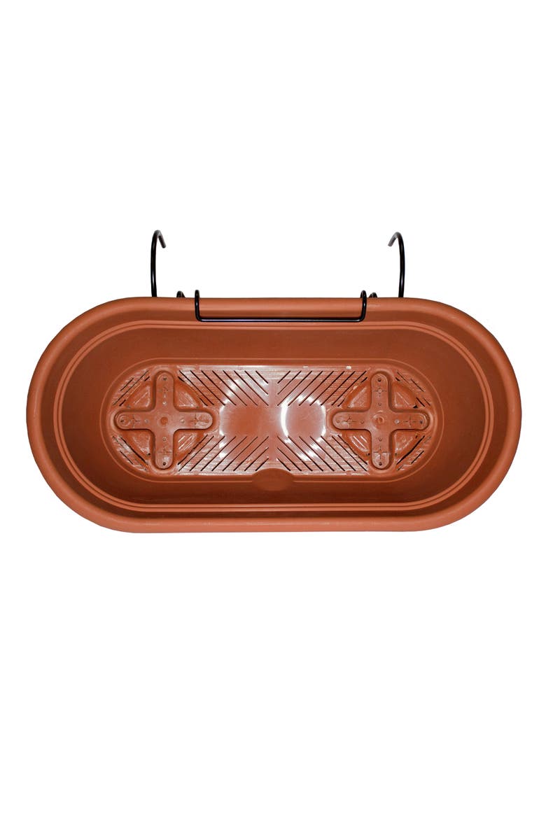 Bloem Lucca Balcony Box, Self Watering, Flower Pots And Planters, Alternate, color, Brown