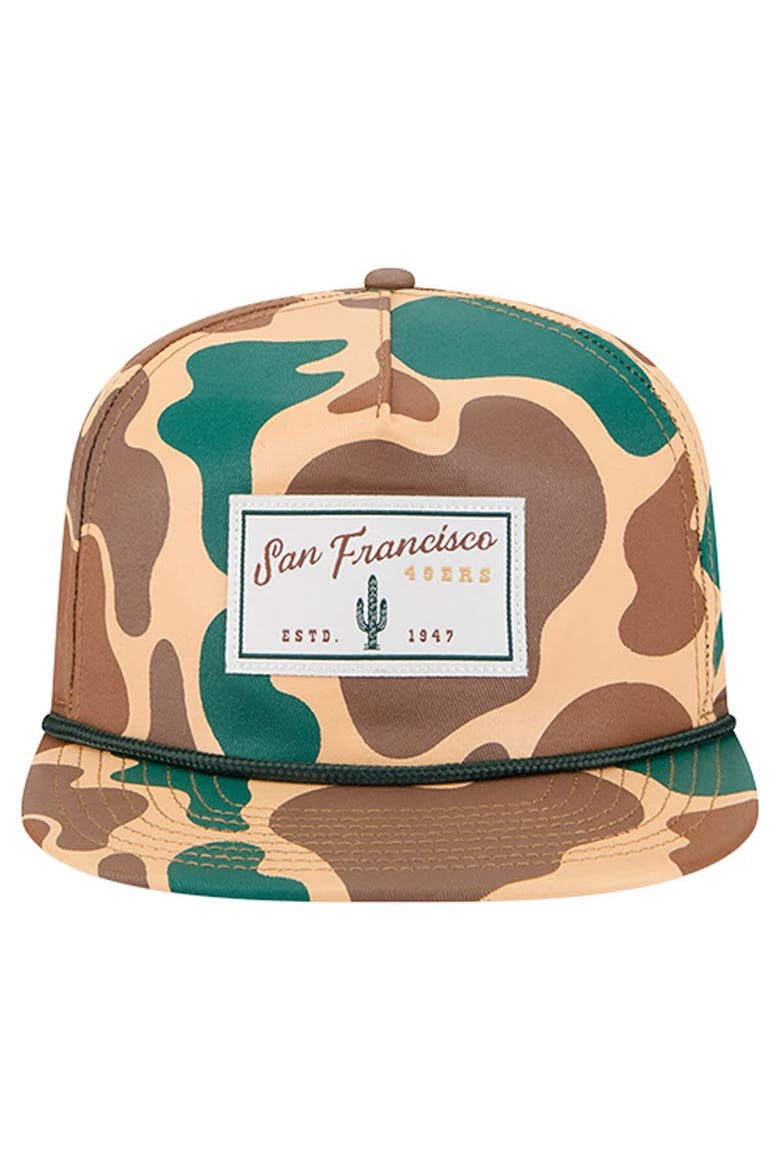 Men's New Era  Camo San Francisco 49ers Duck Rope 19TWENTY Snapback Hat, Alternate, color, Camo