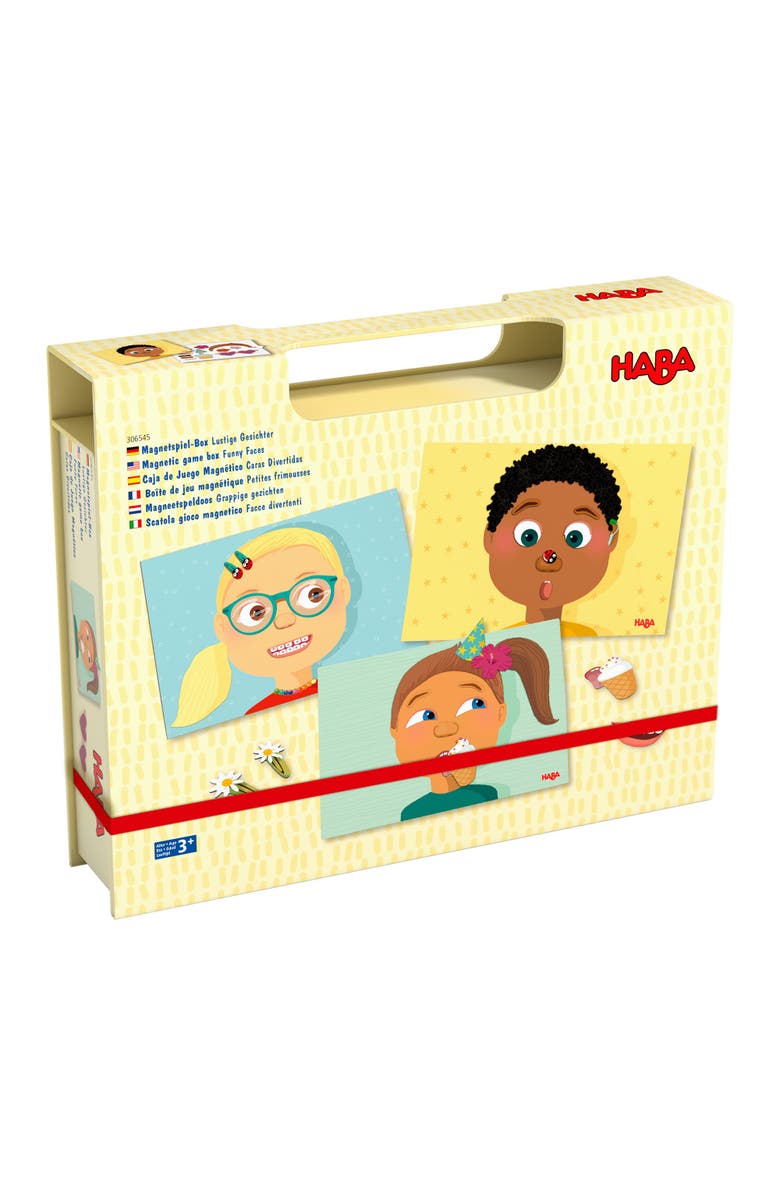 HABA Magnetic Puzzle Funny Faces Mix & Match Game for Toddlers, Travel-Friendly Busy Board and Road Trip Toy for Kids, Toddler Activities for Ages 3+, Alternate, color, Multi