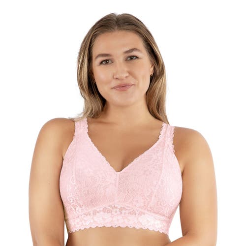Parfait Adriana Wire-free Lace Bralette In Petal Pink