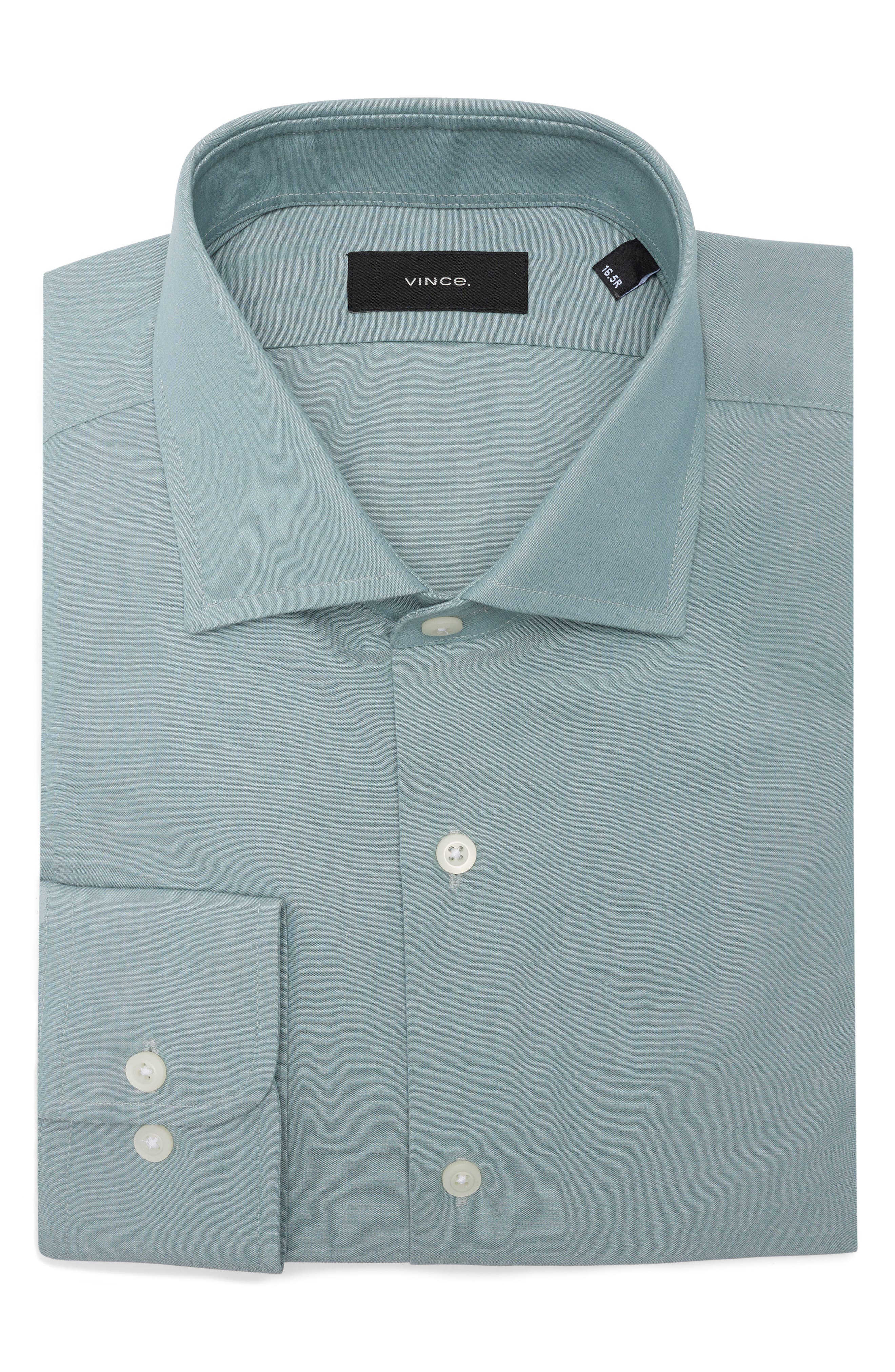 Vince Button Front Long Sleeve Cotton Shirt