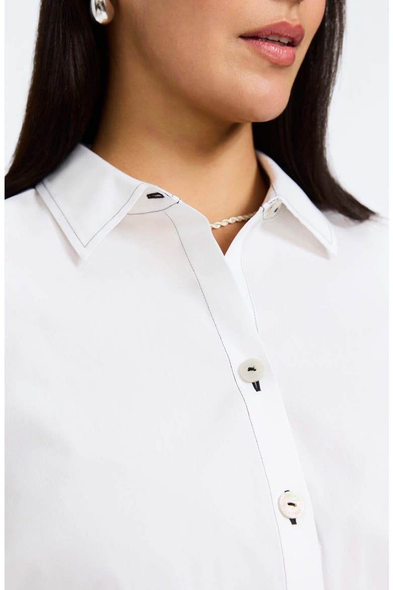 Kelly Button-Up Shirt, Alternate, color, WHITE/BLACK