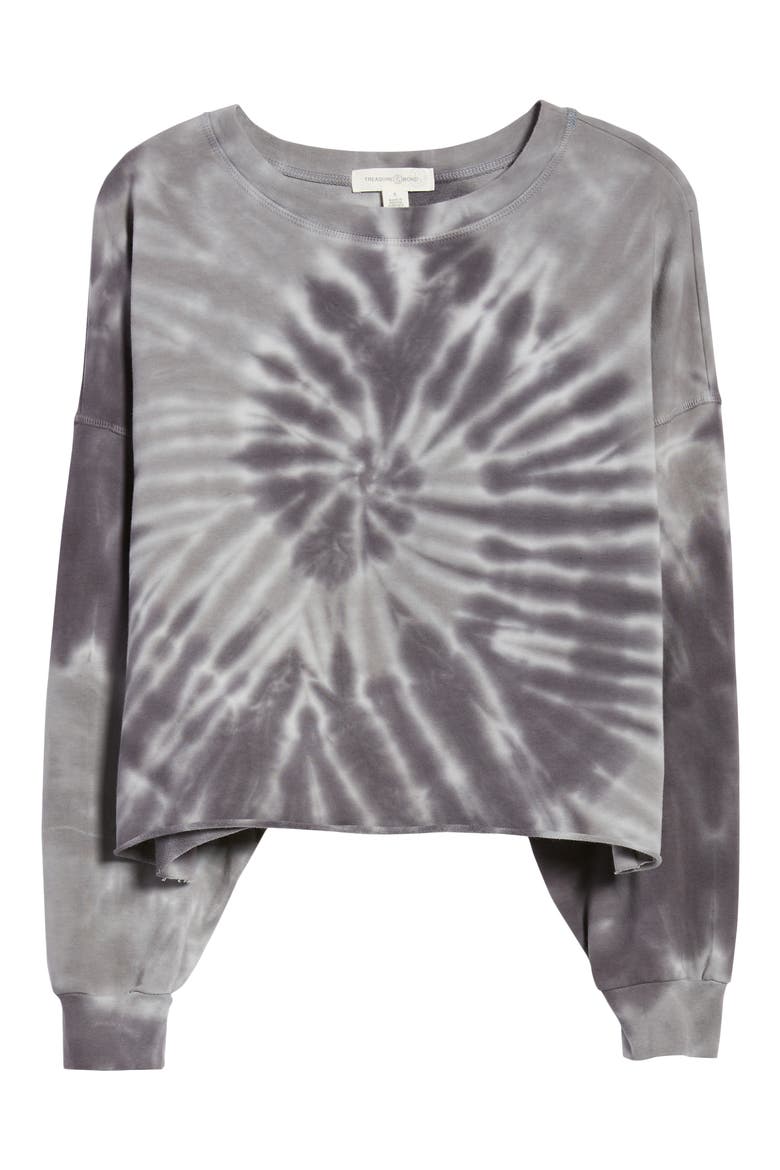 Tie Dye Sweatshirt, Alternate, color, NAVY- BLUE TIE DYE COMBO