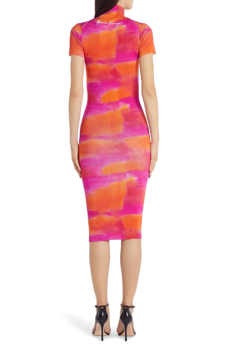Versace Tie Dye Silk Sweater Dress, Alternate, color,