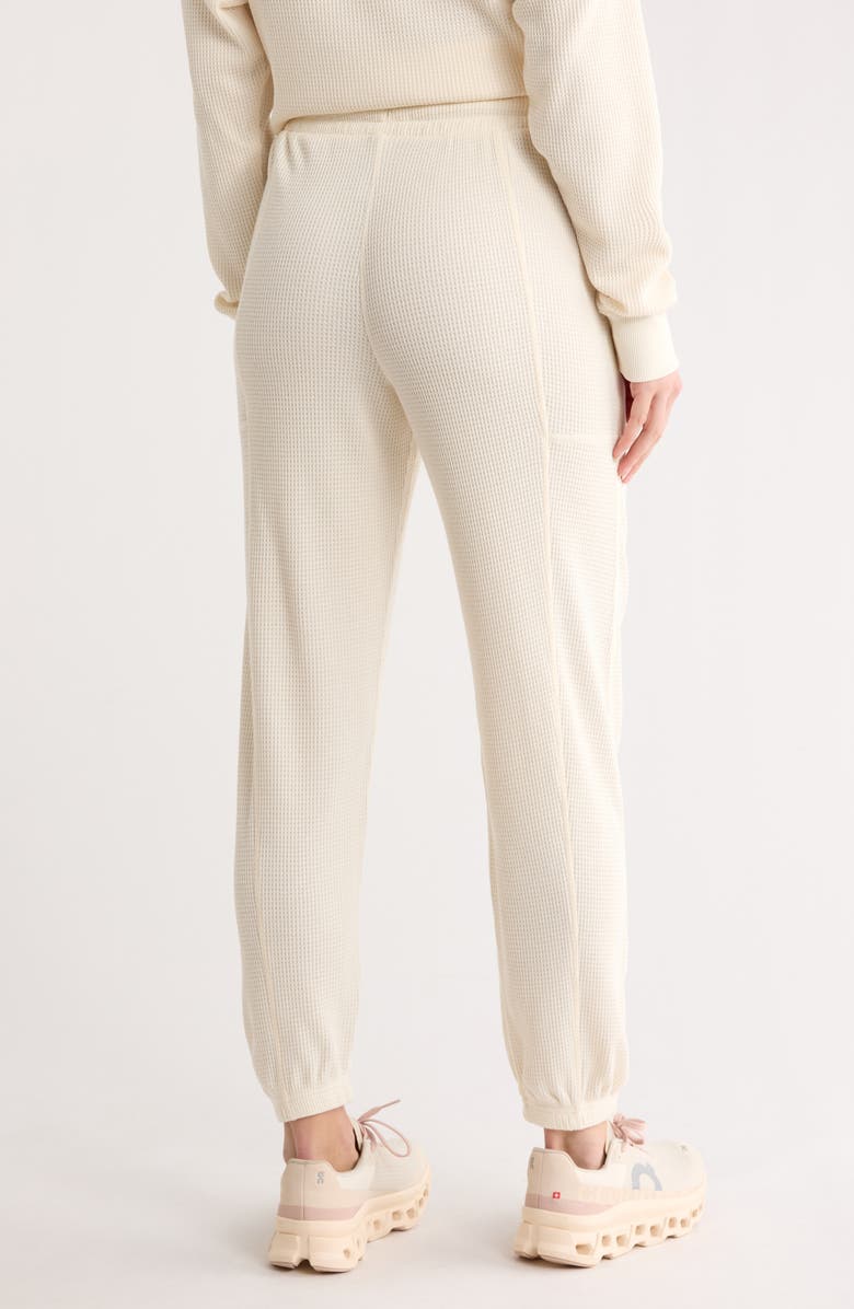YOGALICIOUS Brushed Waffle Knit Joggers, Alternate, color, White Dove
