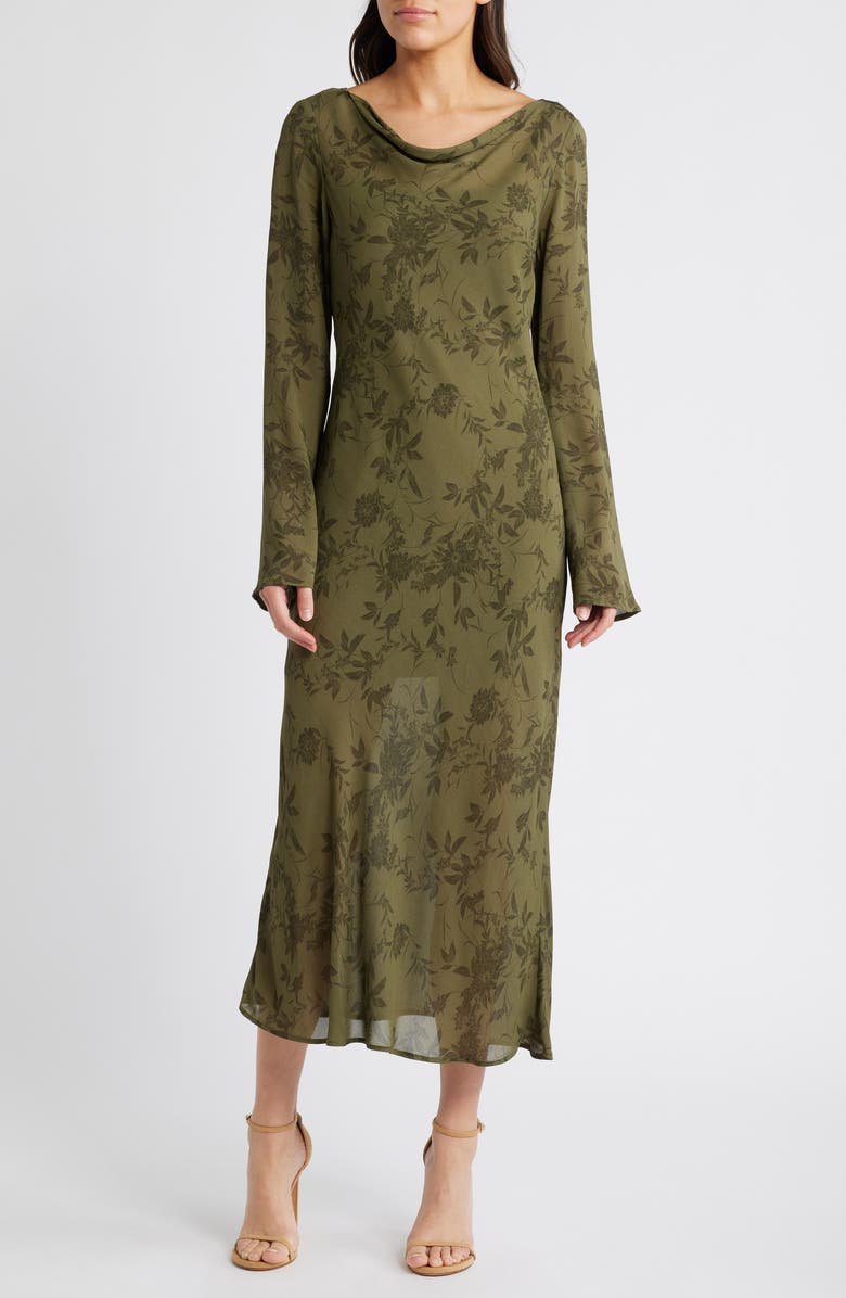 WAYF Cassandra Floral Long Sleeve Midi Dress, Main, color, 