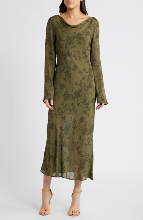 Cassandra Floral Long Sleeve Midi Dress