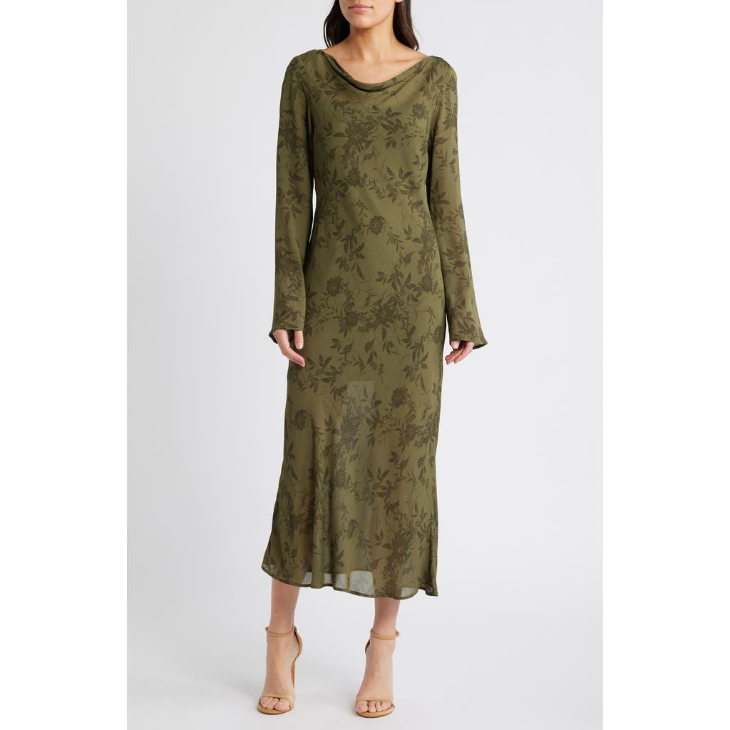Wayf Cassandra Floral Long Sleeve Midi Dress