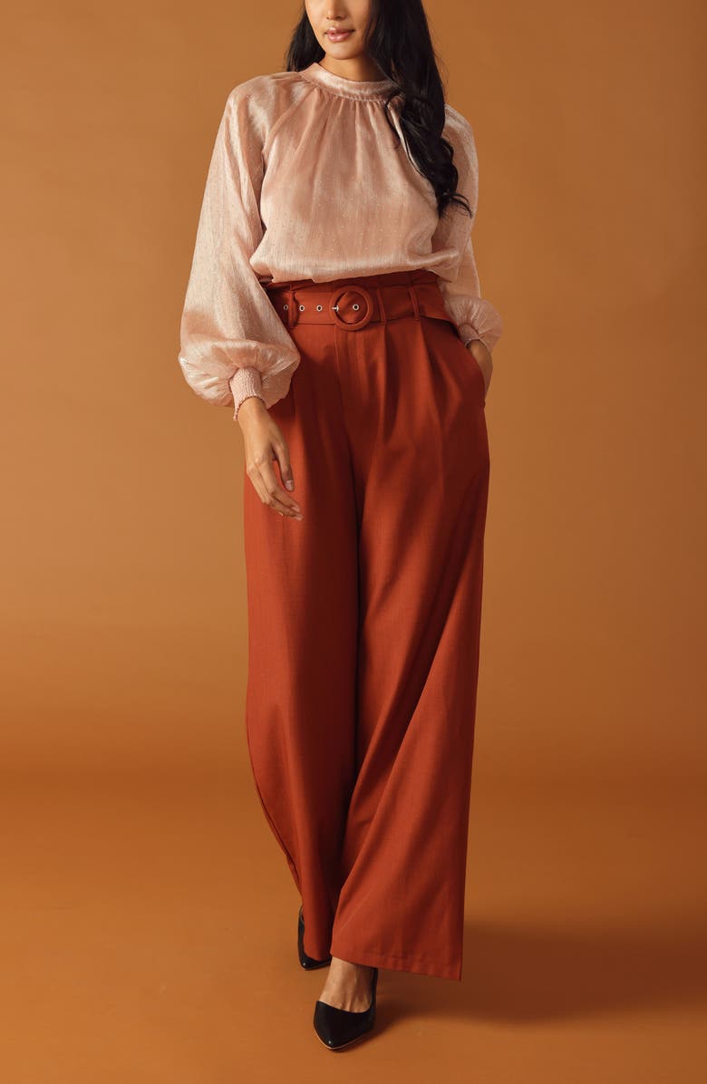 FLYING TOMATO Embellished Long Sleeve Top, Alternate, color, Rose