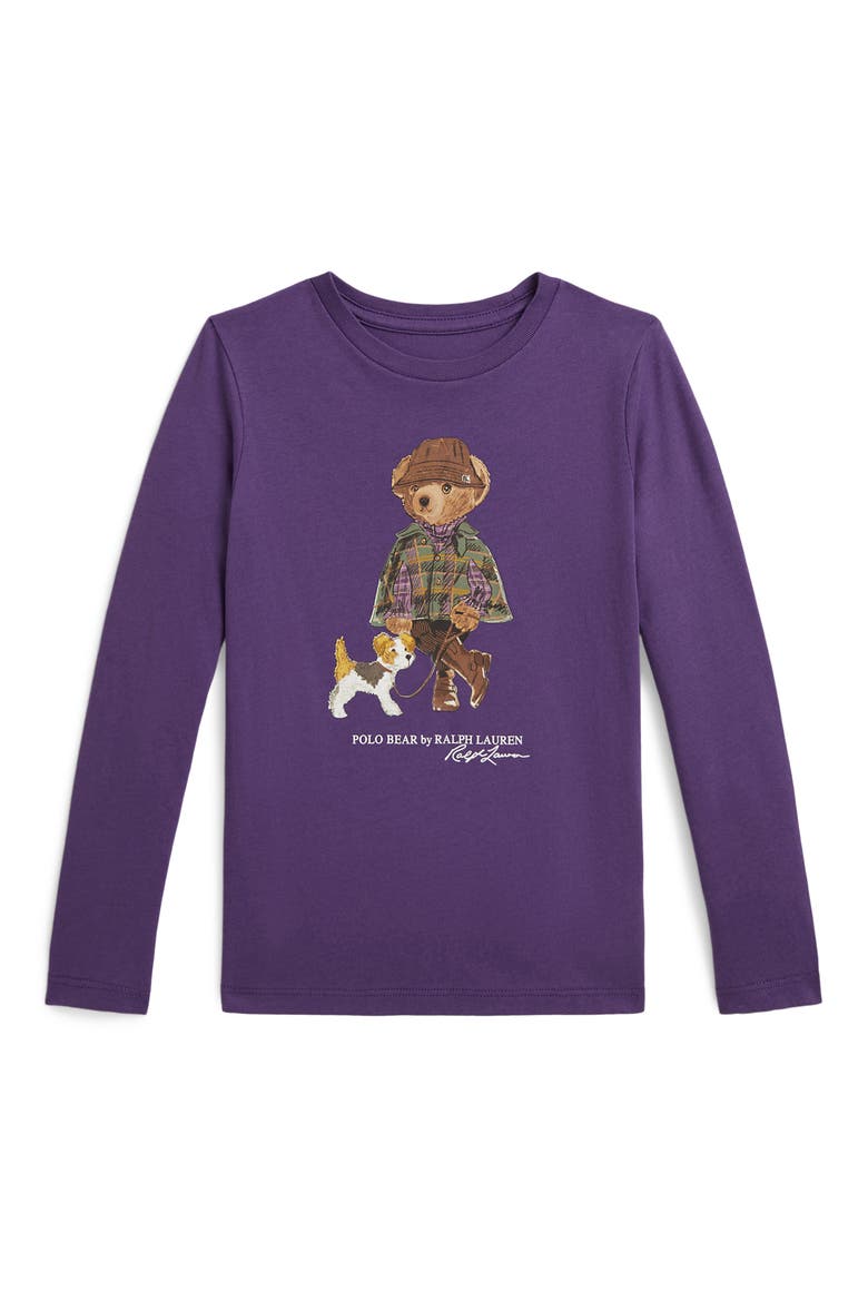 Kids' Polo Bear Cotton Graphic Tee, Main, color, PURPLE